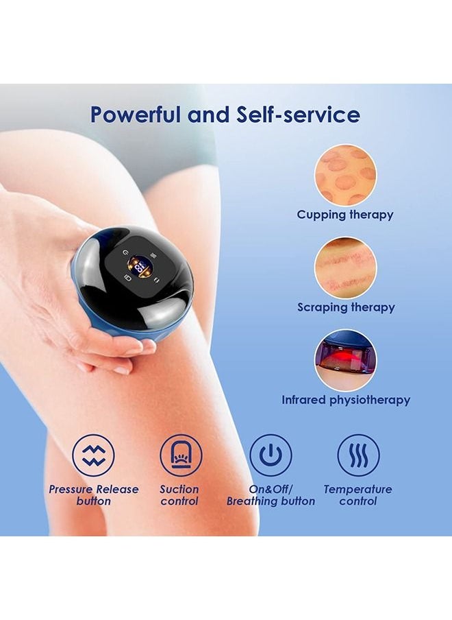 Arabest - Smart Dynamic Cupping Therapy Set,Cellulite Massager 3 in 1 Vacuum Therapy Machine Cellulite Remover,Gua Sha Massage Tool with12 Level Temperature and Suction (Blue) - Image 1