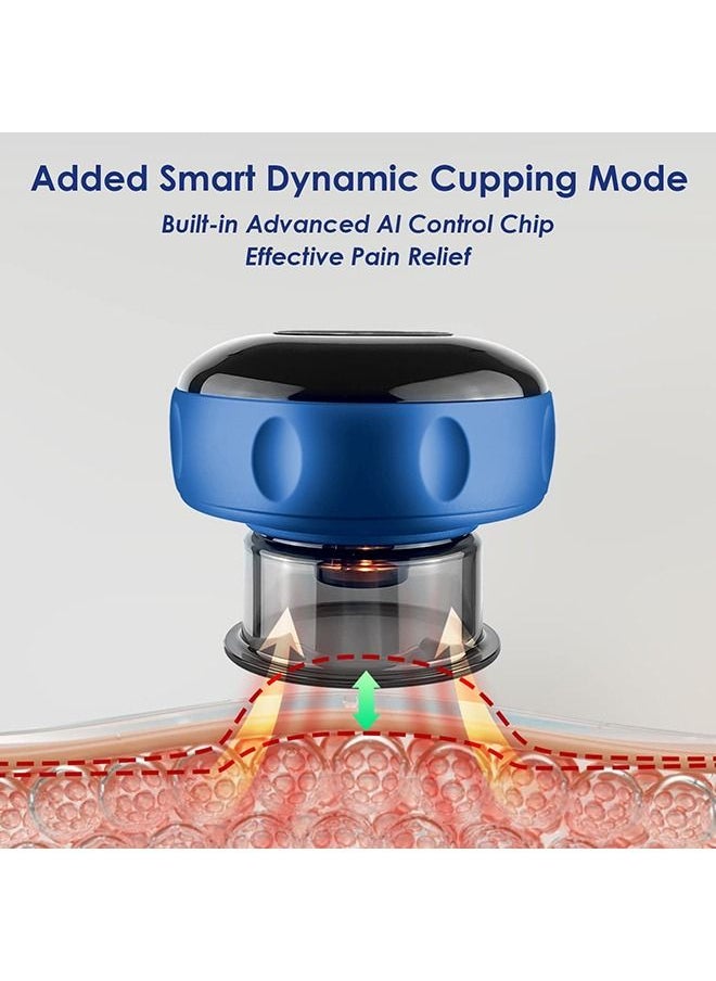 Arabest - Smart Dynamic Cupping Therapy Set,Cellulite Massager 3 in 1 Vacuum Therapy Machine Cellulite Remover,Gua Sha Massage Tool with12 Level Temperature and Suction (Blue) - Image 1