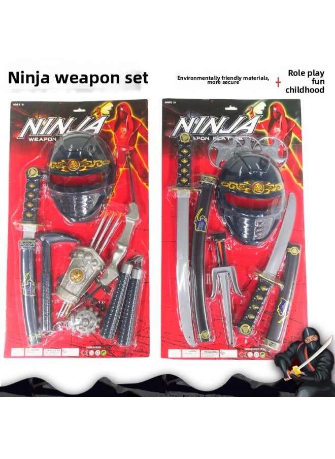 Direct Sale Ninja Toy Set Simulation Plastic Toy Samurai Sword Bow And Arrow Mask Set-Color:Ninja Set Of 10 Pieces  - Image 4