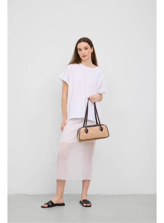 Shule Bags  Boheme Straw Baguette Beige Bag. for Women | Best Price UAE