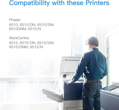 LxTek خراطيش حبر بديلة متوافقة من LxTek لطابعات Xerox 6510 6515 106R03480 106R03477 106R03478 106R03479 متوافقة مع طابعات Xerox Phaser 6510 6510dn و WorkCentre 6515 6515dn، إنتاجية عالية (2 أسود) - Image 2
