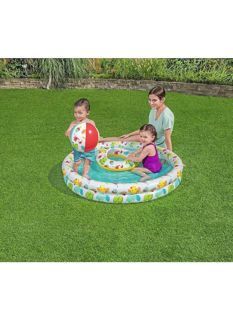 طقم مسبح اطفال للعب السباحة الاطفال مكون من 3 قطع بأبعاد 122x20 سم