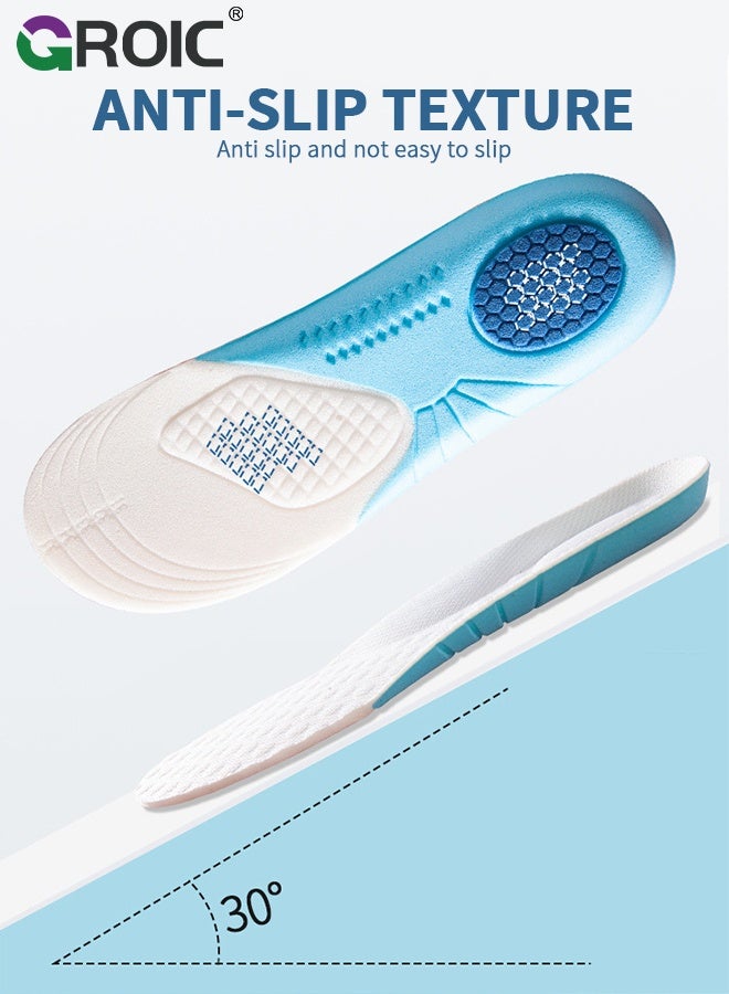 GROIC 2 Pairs Kids EVA Foam Insoles - Ultra Lightweight & Breathable Inserts with Anti-Slip Massage Dots, Absorbent Replacement Insoles for Children's Sneakers, School Shoes, Boots, Size 31-35  (White) - Image 5