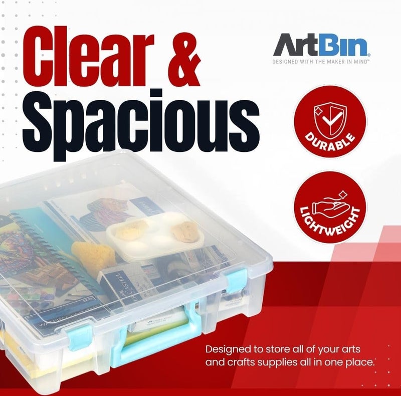 ArtBin Super Satchel 1 Compartment Box Clear Craft Organizer Storage Case - Image 3