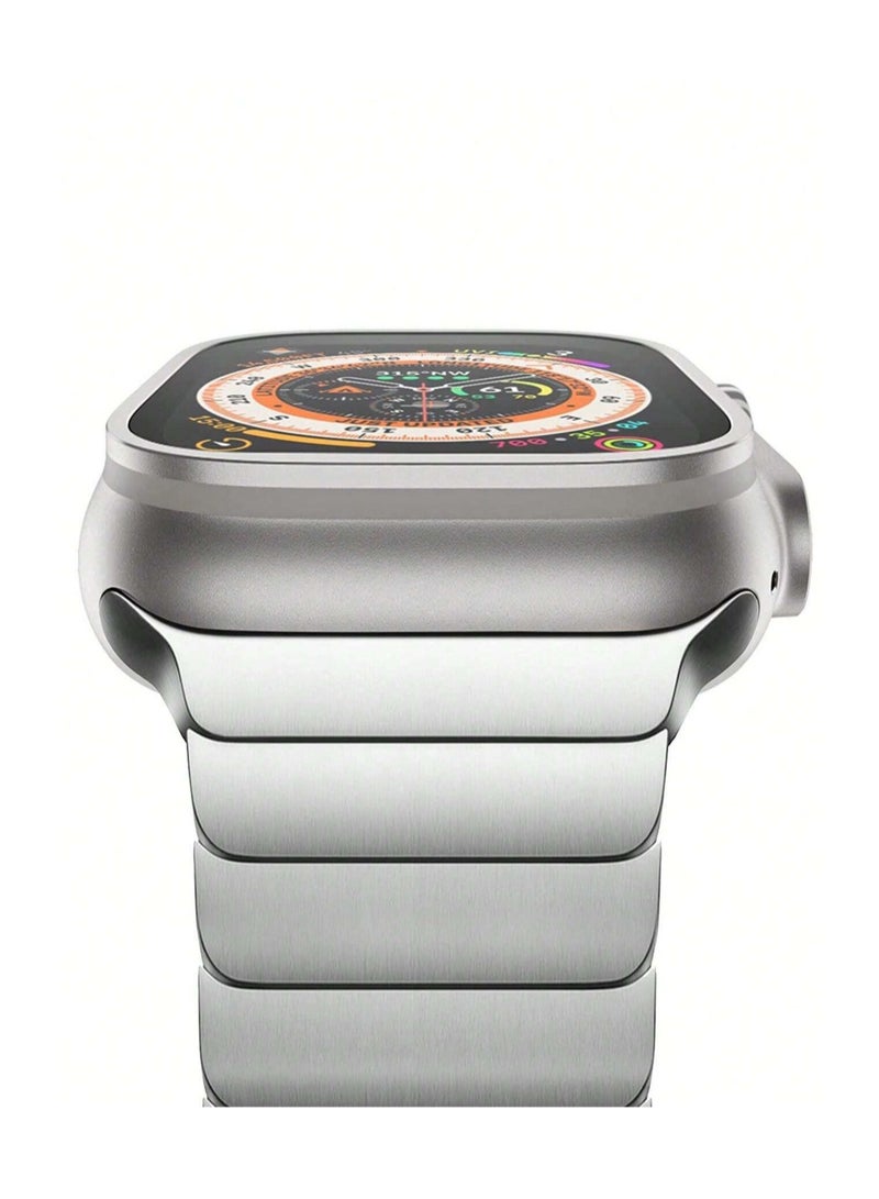 "Stainless Steel Metal Band for Apple Watch Ultra - Folding Clasp Strap for Series 1-8 (Black, 49mm, 45mm, 44mm, 42mm)" - Image 3