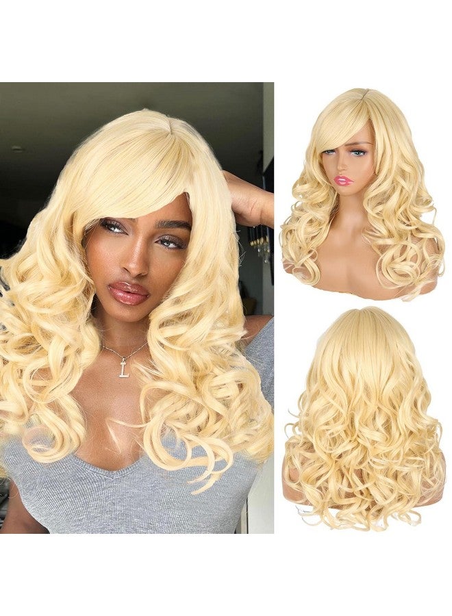 Krisah Synthetic Wavy Hair Wig, Golden Beach Blonde, 23 inch Length - Image 5