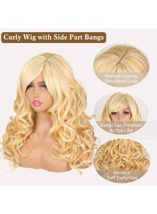 Krisah Synthetic Wavy Hair Wig, Golden Beach Blonde, 23 inch Length - Image 4
