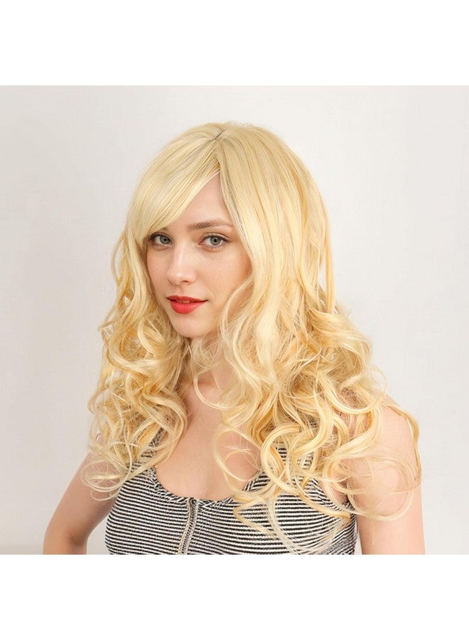 Krisah Synthetic Wavy Hair Wig, Golden Beach Blonde, 23 inch Length - Image 2