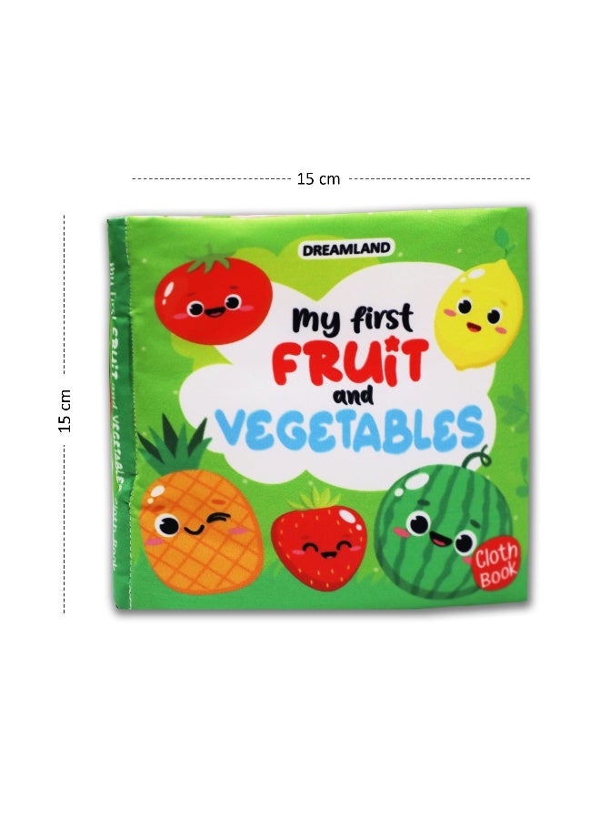 Dreamland Baby My First Cloth Book Fruit and Vegetables with Squeaker and Crinkle Paper, Non-Toxic Early Educational Toy for Toddler, Infants - Image 3