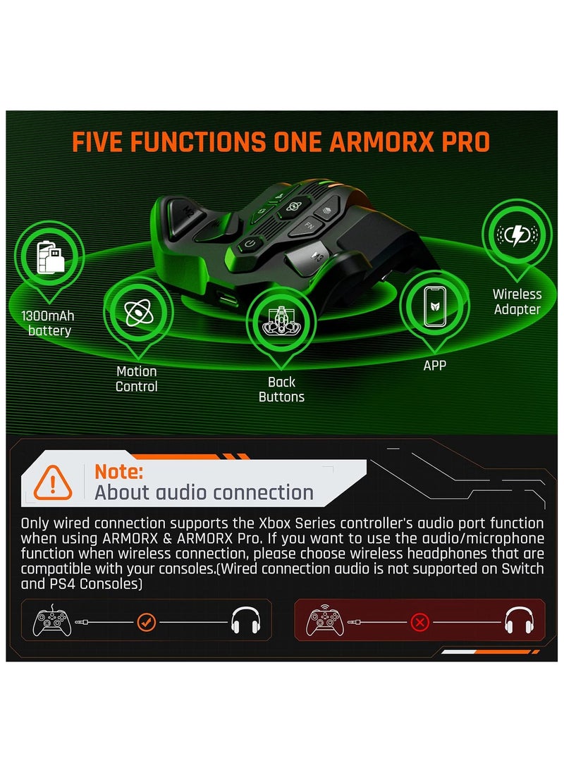 BIGBIG WON BIGBIG WON Controller Paddles, ARMOR-X Pro for Xbox Series Playing on Xbox Series X|S/Xbox One/Switch/Win, 6 Axis Gyro Motion Aim|Turbo Wireless Back Button Attachment for Xbox Series X|S Controller  - Image 2