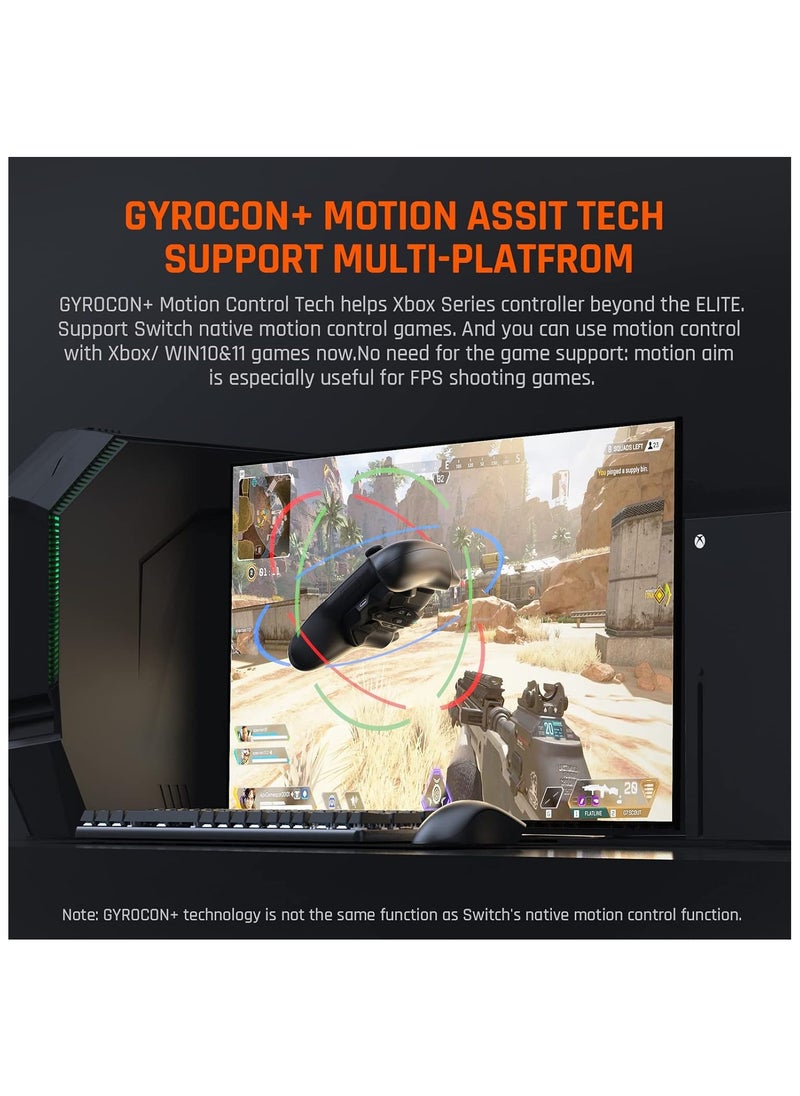 BIGBIG WON BIGBIG WON Controller Paddles, ARMOR-X Pro for Xbox Series Playing on Xbox Series X|S/Xbox One/Switch/Win, 6 Axis Gyro Motion Aim|Turbo Wireless Back Button Attachment for Xbox Series X|S Controller  - Image 3