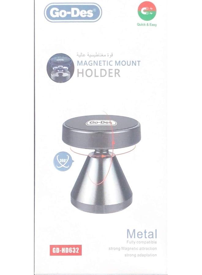 جو-ديز حامل سيارة Go-Des حامل سيارة بقاعدة 360 درجة أسود - Image 2