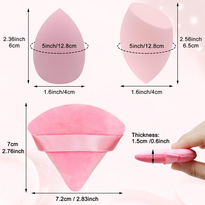 Scartink 6+6 Professional Makeup Sponge Set,2.76 inch Portable Soft Sponge Setting Face Puffs,Multicolor Makeup Blending Sponge Cosmetic Applicator for Loose Powder,Liquid,Facial Makeup Toolsï¼ˆPink) - Image 2
