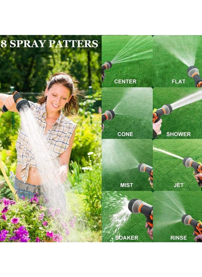 CMGTYYD Garden Hose Nozzle, Garden Water Hose Nozzle Sprayer with 3 Connectors, 8 Adjustable Spray Patterns High Pressure Hand Spray Sprayer Hose Nozzle for Garden Watering Plant Cars Pets Showering