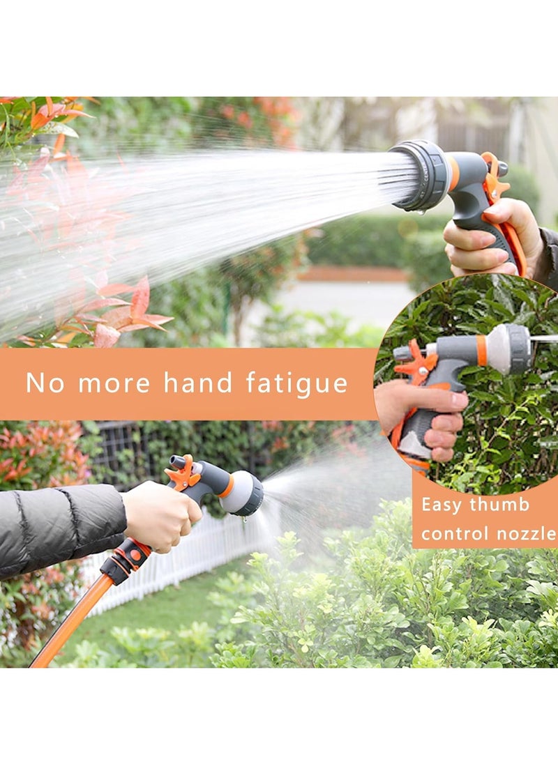 CMGTYYD Garden Hose Nozzle, Garden Water Hose Nozzle Sprayer with 3 Connectors, 8 Adjustable Spray Patterns High Pressure Hand Spray Sprayer Hose Nozzle for Garden Watering Plant Cars Pets Showering