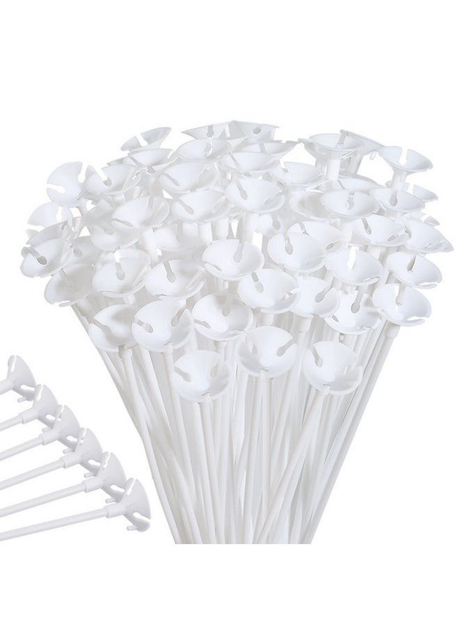 PP OPOUNT - Upgraded Version 100 Pieces White Plastic Balloon Sticks Holders And Cups For Christmas Decoration Party And Wedding Decoration - Image 1