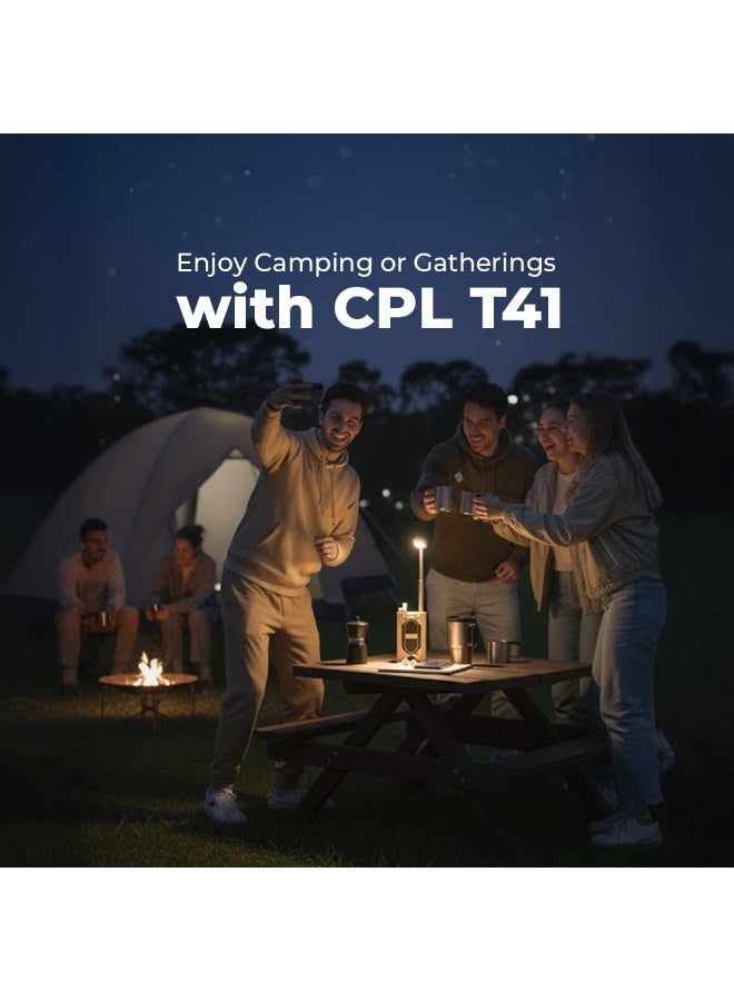 توبيز مكبر صوت بلوتوث محمول من توبي طراز CPL-T41 مزود بإضاءة RGB ومصباح LED قابل للتعديل، مقاوم للماء، لاسلكي للاستخدام الخارجي، مناسب للتخييم والتجمعات والاستخدام المنزلي - Image 5