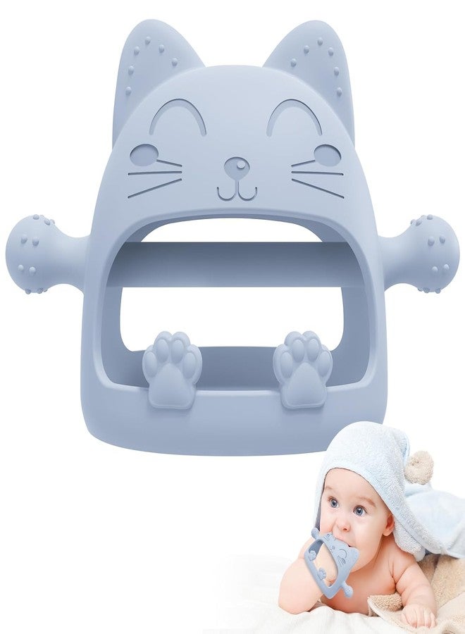 Onomie Baby Teething Toys for Babies 0-6 Months-Baby Teether,Anti-Drop Silicone Mitten Teething Toy for Soothing Sore Gums,Teething Pacifier,Baby Toys 6 to 12 Months-Ideal Baby Travel Essentials for Moms (Light Blue) - Image 1