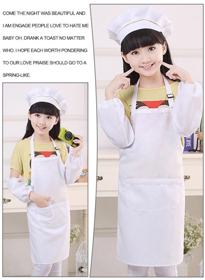 DURKU Girls Kid Apron and Chef Hat Gift Set for Cooking Baking-Little Chef Apron - Kids Baking Set for Girls-Kids Cooking Apron-Cute Child Apron White XL  - Image 2
