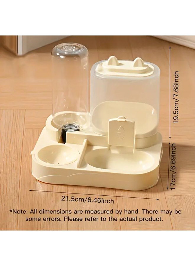 Yellow Automatic Cat Feeder And Water Dispenser Smart Timer Gravity Large Capacity For Multi Cat Households - Image 4