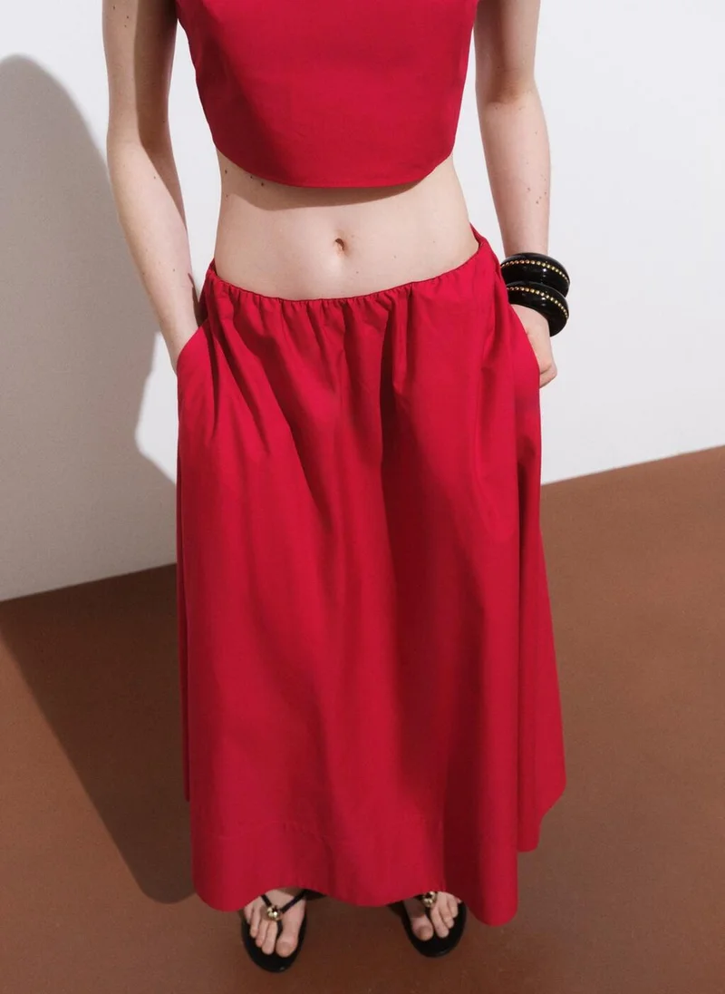 MANGO Flared cotton skirt