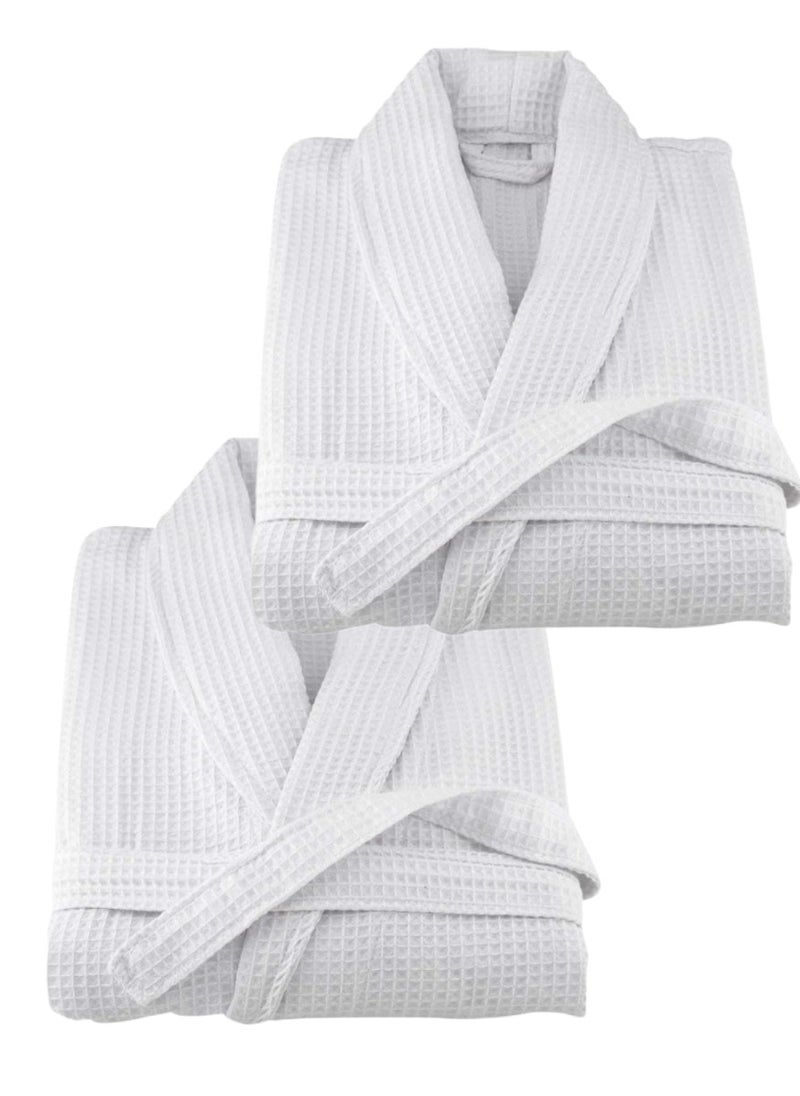 Blueberry - 2 Pieces Ultra Absorbent Waffled  Bathrobe Standard Size - Image 1