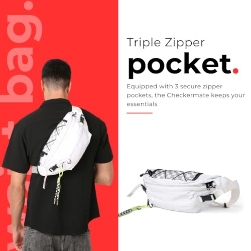Tressential Waist Bag for Men Women | Cross Body Fanny Pack Sling Bag for Hiking, Travel, Camping, Outdoor Sports, Cycling | Money Belt with Adjustable Strap (White) - Image 3