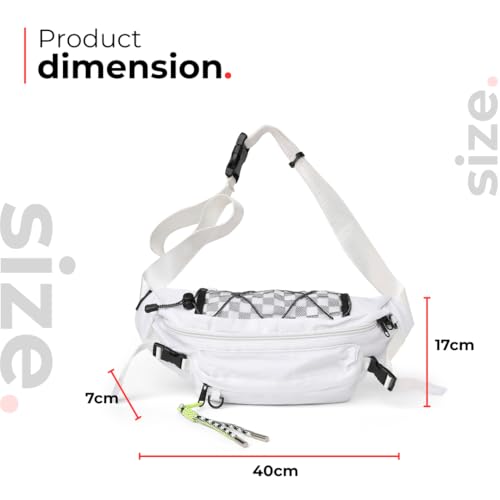 Tressential Waist Bag for Men Women | Cross Body Fanny Pack Sling Bag for Hiking, Travel, Camping, Outdoor Sports, Cycling | Money Belt with Adjustable Strap (White) - Image 4