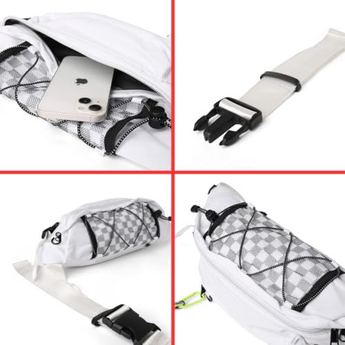 Tressential Waist Bag for Men Women | Cross Body Fanny Pack Sling Bag for Hiking, Travel, Camping, Outdoor Sports, Cycling | Money Belt with Adjustable Strap (White) - Image 5