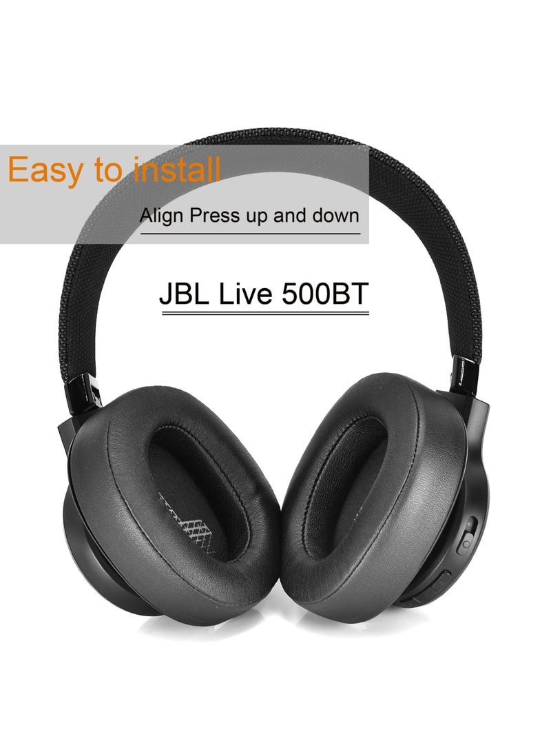 Live 500 BT Earpads Ear Cushion Replacement Cover Foam Softer Leather Ear Pads Compatible with JBL Live 500BT Wireless Over-Ear Headphones,Noise Isolation Foam (Black) - Image 4