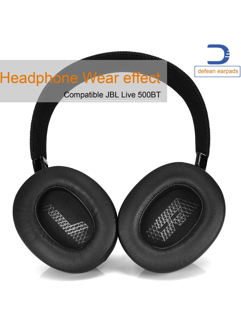 Live 500 BT Earpads Ear Cushion Replacement Cover Foam Softer Leather Ear Pads Compatible with JBL Live 500BT Wireless Over-Ear Headphones,Noise Isolation Foam (Black) - Image 5