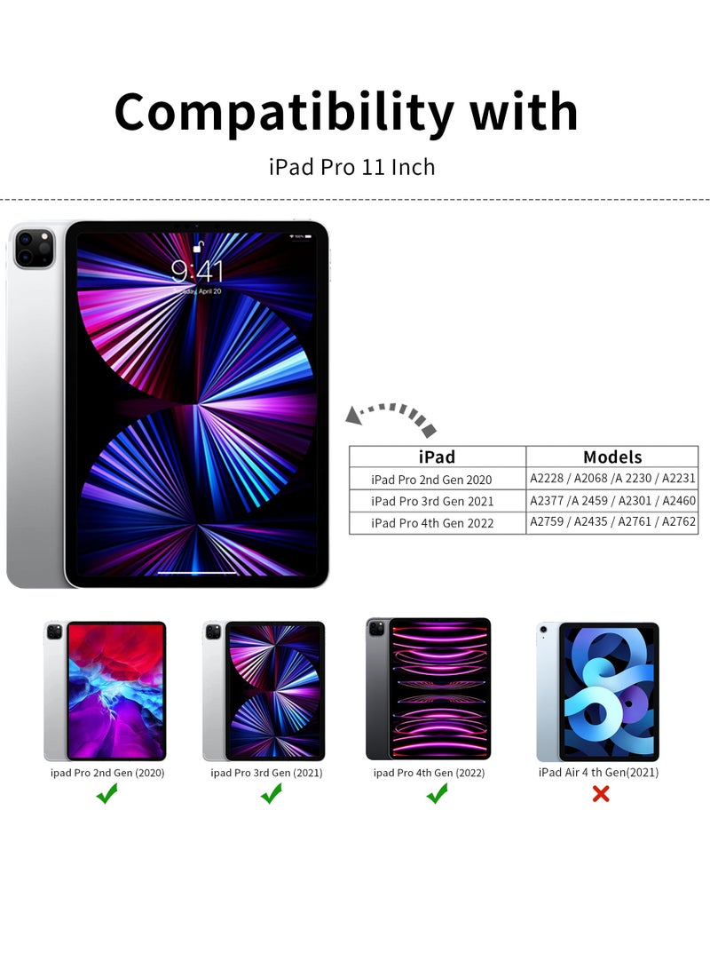 ELTRAZONE iPad Pro 11 Inch Case (4th/3rd/2nd Gen, 2022/2021/2020) – Trifold Smart Stand, Soft TPU Back, Wireless Pencil Charging, Auto Wake/Sleep, Pencil Holder – Dark Green - Image 2