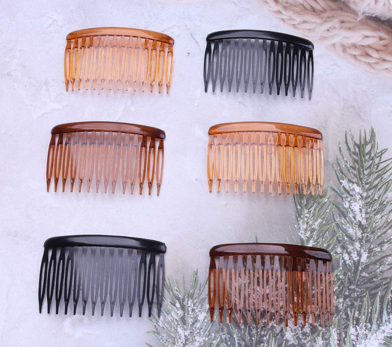 Ruwado 6 Pcs 14 Teeth Hair Side Comb Transparent Twist French Vintage Style Hair Clips Pins Accessories for Women Girls Bridal Wedding Veil Fine Hair - Image 2
