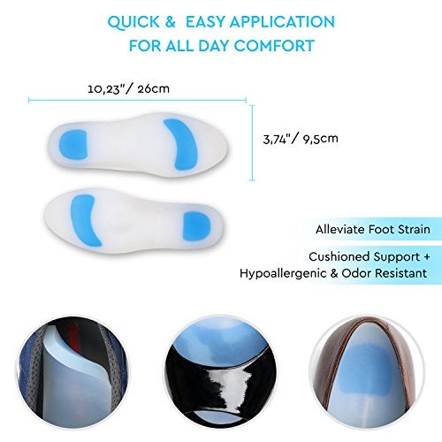 Soles Silicone Shoe Inserts (Pair) Orthopedic Support for Walking, Running, and Fitness - Soft, Comfortable, Hypoallergenic Design - L / 40-41-42 - Image 4