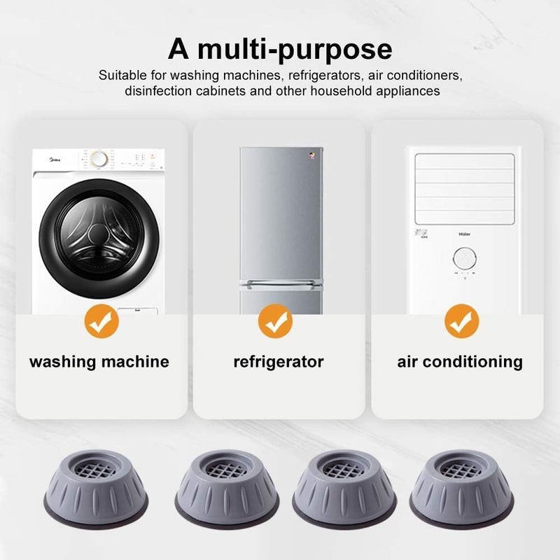 BUNVOX Washing Machine, Fridge Stand Multipurpose Heavy Duty Stand for Washing Machine, Cupboard, Single Door, Double Door Refrigerator, Sofa Base Stand (Round Pad Set of 4) - Image 4