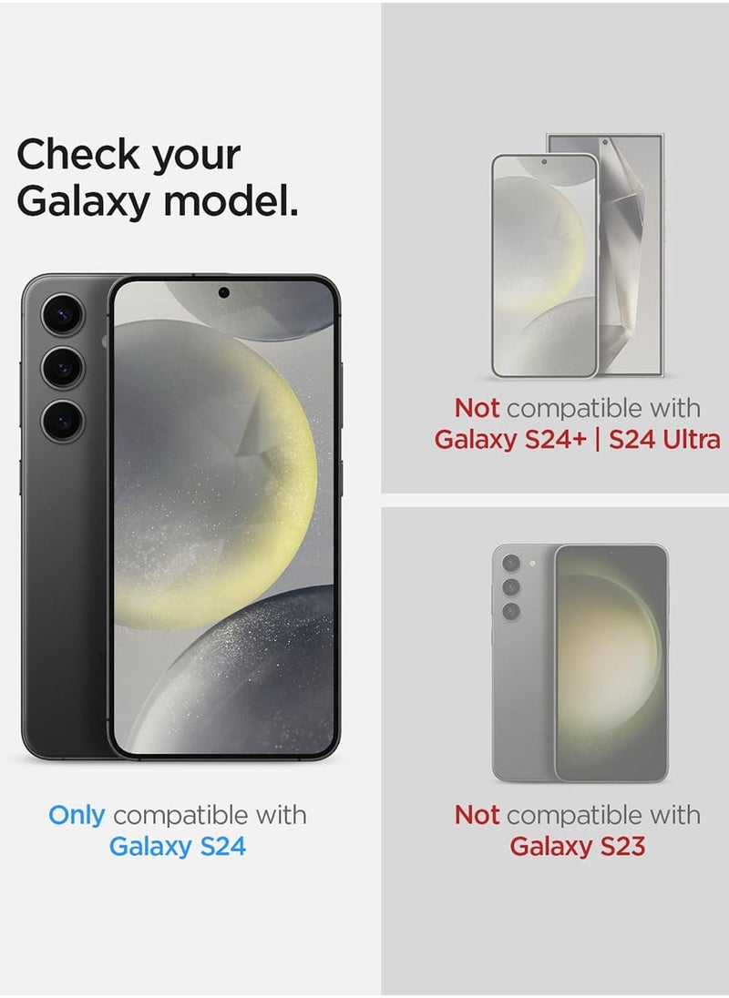 Spigen واقي عدسة الكاميرا GLASTR EZ-Fit Optik PRO لجهاز Samsung Galaxy S24 [عبوة من قطعتين] - رمادي رخامي  - Image 2