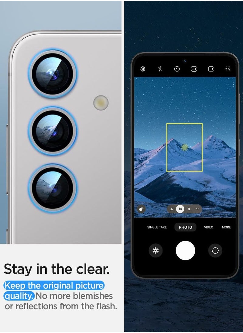 Spigen واقي عدسة الكاميرا GLASTR EZ-Fit Optik PRO لجهاز Samsung Galaxy S24 [عبوة من قطعتين] - رمادي رخامي  - Image 4