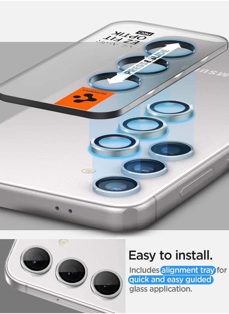 Spigen واقي عدسة الكاميرا GLASTR EZ-Fit Optik PRO لجهاز Samsung Galaxy S24 [عبوة من قطعتين] - رمادي رخامي  - Image 5