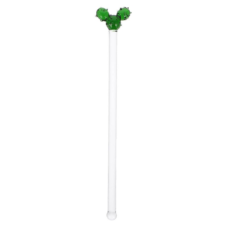 Creative Cactus Glass Stirring Bar For Cocktails Juice Long Handle Drink Stirrer - Image 1
