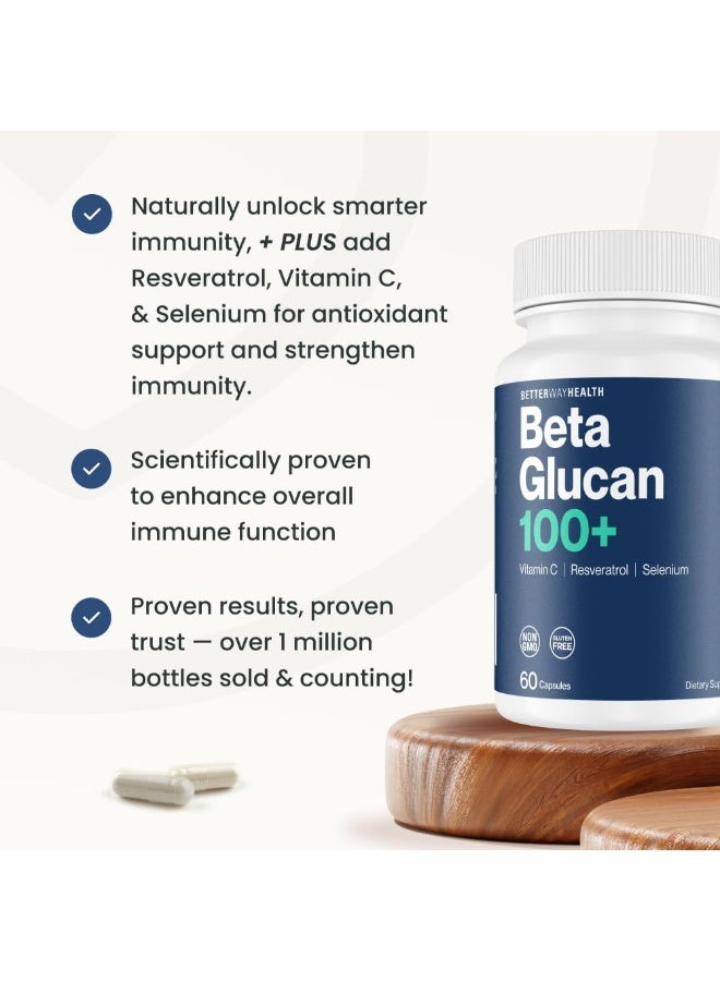 Better Way Health ™ - Advanced Immune Readiness - Highly Purified 1,3/1,6 Beta Glucan + Vitamin C, Resveratrol, And Selenium - 60 Capsules (Pack Of 1) - Image 4