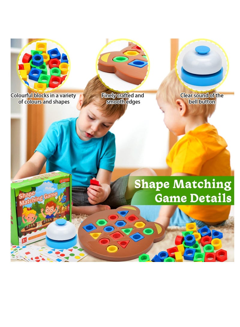 Excefore Shape Matching Game, Sensory Color Educational Toy, Geometric Shape Matching Puzzle Game, Color Learning Board Game, Montessori Toys Board Game, for Kids Boys Girls - Image 4