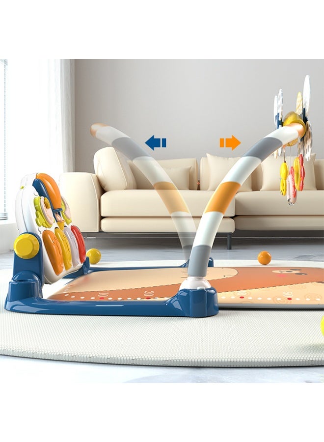 COGNIKIDS Brown Baby Play Gym Mat with Piano & Lights | Infant Activity Mat with Music, Rattles & Hanging Toys | Sensory Development Gym for Newborns & Toddlers 0+ Months bear - Image 2