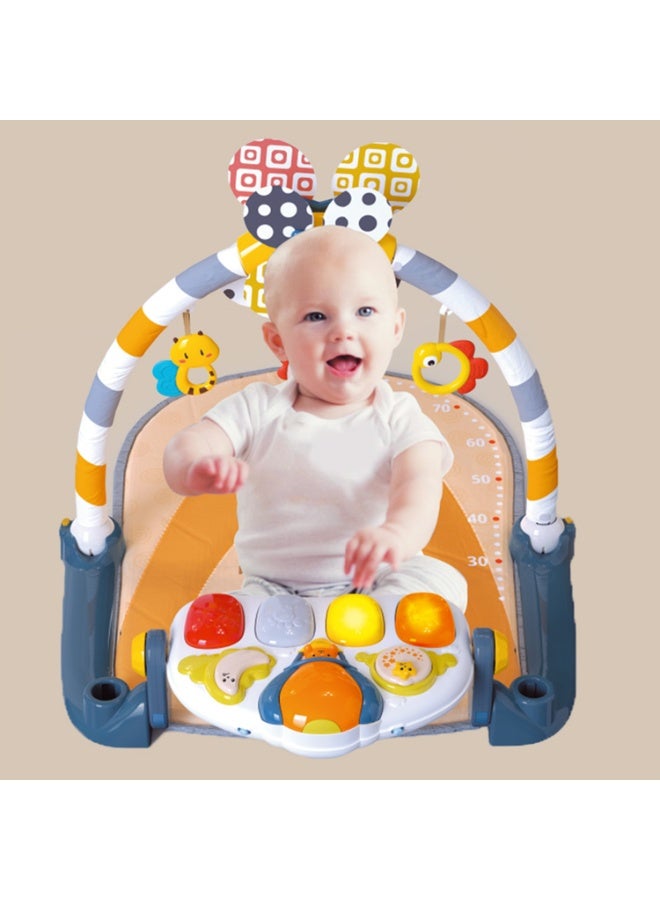 COGNIKIDS Brown Baby Play Gym Mat with Piano & Lights | Infant Activity Mat with Music, Rattles & Hanging Toys | Sensory Development Gym for Newborns & Toddlers 0+ Months bear - Image 5