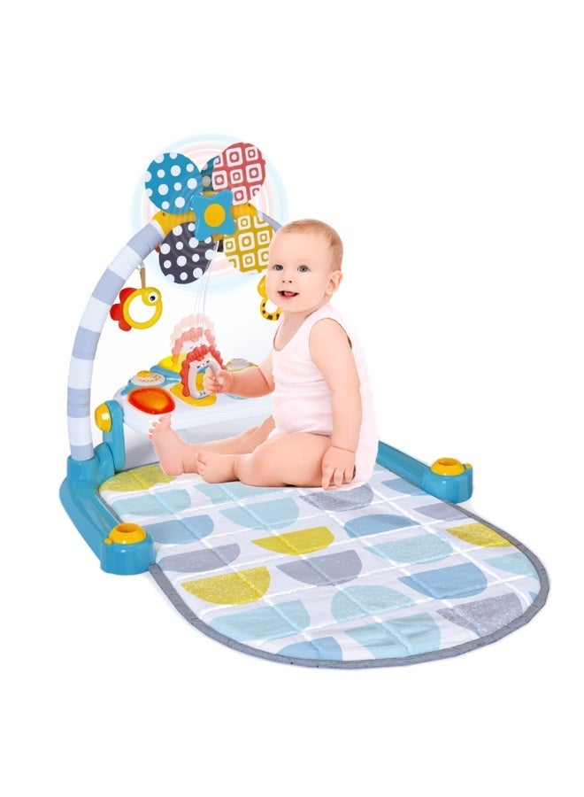 COGNIKIDS Blue Baby Play Gym Mat with Piano & Lights | Infant Activity Mat with Music, Rattles & Hanging Toys | Sensory Development Gym for Newborns & Toddlers 0+ Months bear - Image 1