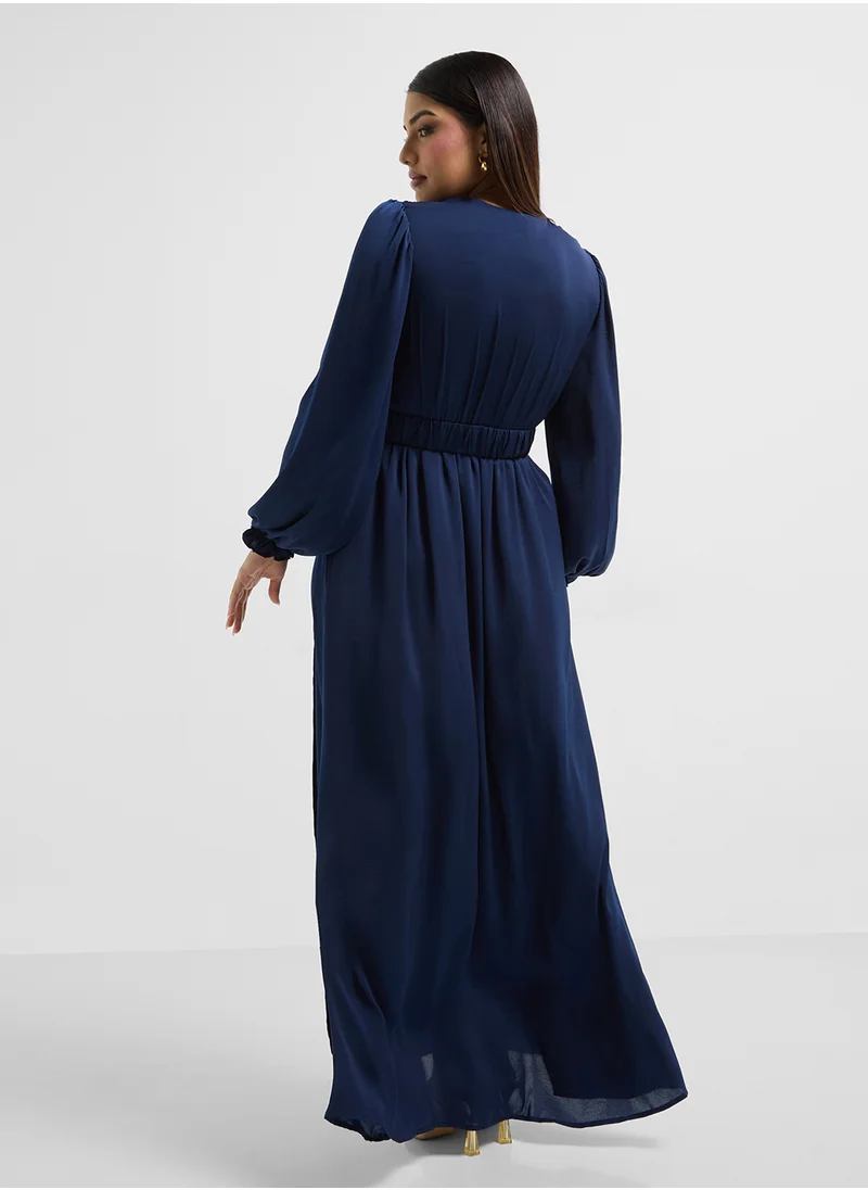 ELLA Long Sleeve Dress With Puffed Sleeves