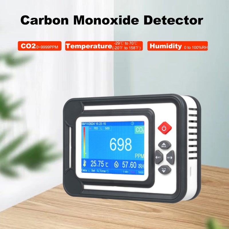 3 in 1 Carbon Monoxide Detector Digital CO2 Monitor CO2 Meter Gas Analyzer Detector 9999PPM CO2 Analyzers With Temperature Humidity Test - Image 5