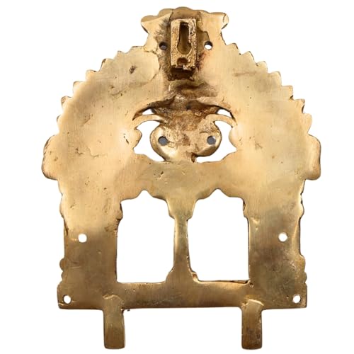 Bhunes Brass Prabhavali with Sheshnag Arch | Handcrafted Prabhawali Frame for Deity Idol | Traditional Temple Wall Hanging for Mandir Home Pooja Room Decor | Gold 7 Inch, 1 Piece - Image 5