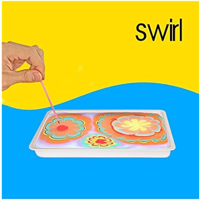 MARBLING PAINT ART KIT 8 COLORS, PAINT WITH WATER MARBLE PAINTING KIT FOR KIDS AGES 6+, CREATIVE ARTS AND CRAFTS, GREAT GIFTS IDEA FOR GIRLS AND BOYS – YELLOW - Image 4