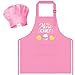 R HORSE Kid Apron and Chef Hat Set 2Pcs Adjustable Children Light Pink Kitchen Toddler Apron for Girls Role Play Chef Toy Cooking Baking Painting and Training Kits Kid Funny Cooking Birthday Gift - Image 3