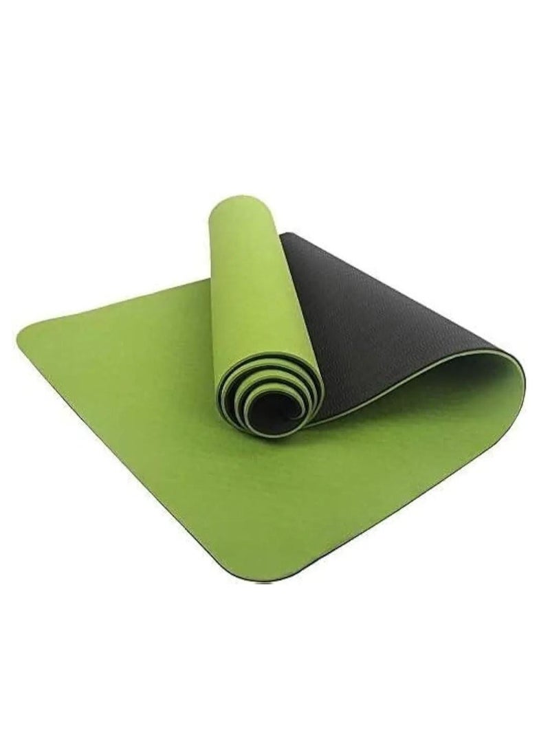 Generic Anti-slip yoga mat made of environmentally friendly thermoplastic rubber, suitable for Pilates and gymnastics exercises, comes with a carrying strap and a storage bag / 3 pieces green  - Image 1